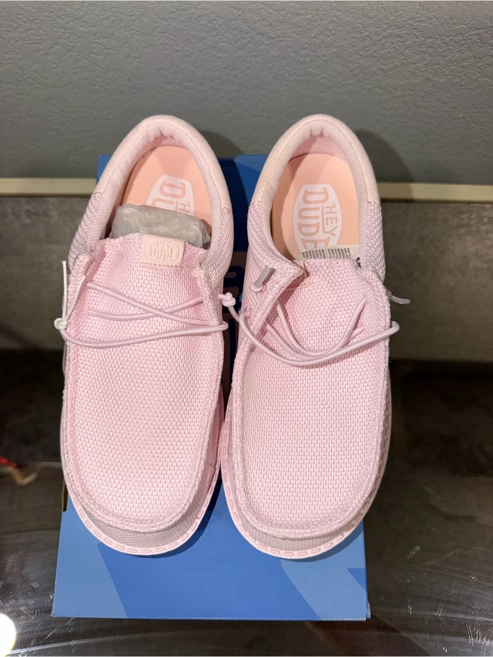 Hey Dude Wally Youth Funk Mono Light Pink J5 EU 37 Slip-On Shoes NWB